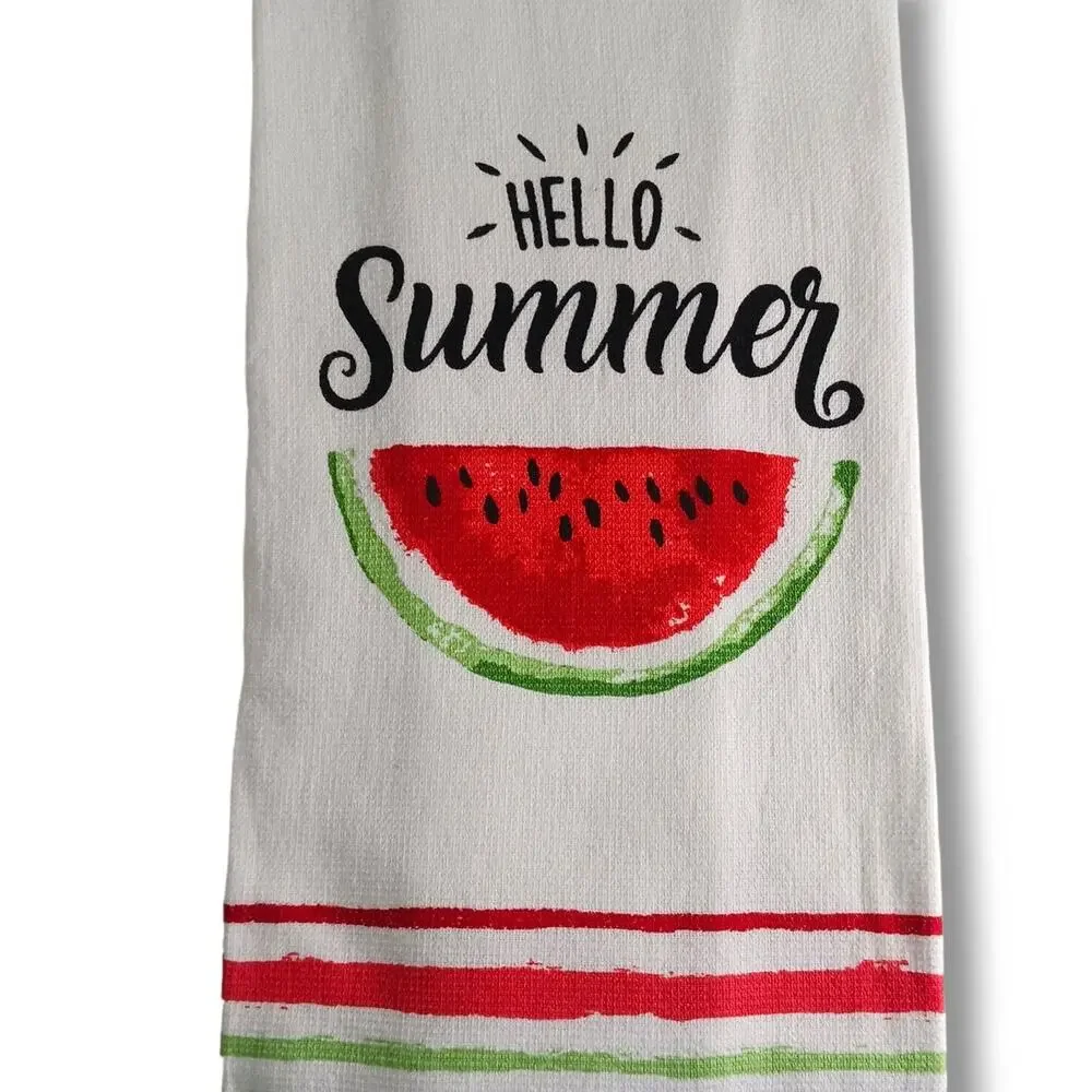 Watermelon Kitchen Hanging Towel Summer Home Decor Cotton Gift White Black